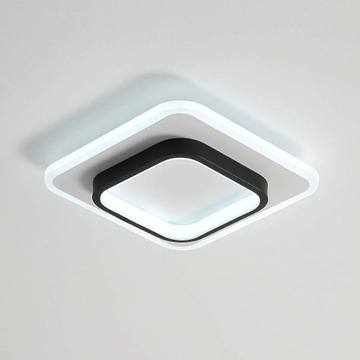 ŚCIEMNIALNA LAMPA SUFITOWA LED CZARNA LAMPA PLAFON BIAŁY DO SALONU 1400LM