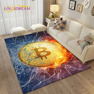 Биткойн ковер декор спальни Биткойн 3d коврик p