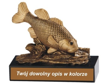 Statuetka odlewana BIG FISH największa ryba KARP tabliczka grawer gratis