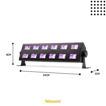 Ультрафиолетовый луч 12x 3W LED UV Blacklight Beamz