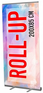 Roll up DUŻY SYSTEM WYSTAWIENNICZY 200x85 cm TWOJE LOGO baner Z PROJEKTEM