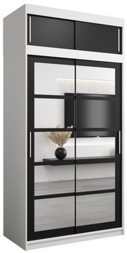 Szafa przesuwna ubraniowa R2 120 cm z nadstawką