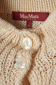 MAXMARA STUDIO - mięciutki sweter kardigan jedwab bawełna - one size