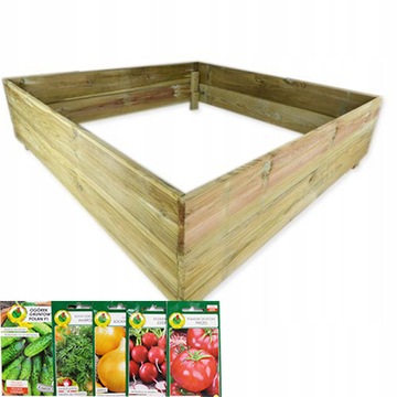 WARZYWNIAK SKRZYNIA NA WARZYWA ZIELNIK INSPEKT 124x120x29cm + nasiona