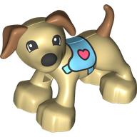 LS NOWE LEGO DUPLO FIGURKA animal PIES PIESEK BEŻOWY W UBRANKU