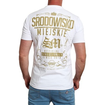 KOSZULKA ŚRODOWISKO MIEJSKIE "THEME" WHITE/ GOLD r. XL