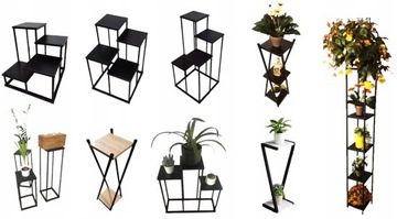 Metalowy kwietnik poczwórny 40 cm LOFT