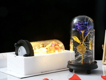 КРАСИВАЯ ИСКУССТВЕННАЯ ВЕЧНАЯ РОЗА В СТЕКЛЯННОМ КУПОЛНОМ АВАРИАТЕ ПОДАРОК ​​НА ИМЯ, ДЕНЬ РОЖДЕНИЯ