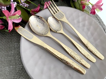 Подарок ребенку на крестины столовые приборы годовалого ребенка.