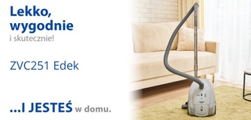 ПЫЛЕСОС ZELMER BAG ZVC251 EDEK 800ВТ С ТЕЛЕСКОПИЧЕСКОЙ ТРУБКОЙ ИЗ ЛЕГКОГО МЕТАЛЛА