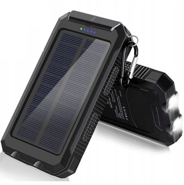 Солнечный банк питания 20000mAh 2x USB фонарик