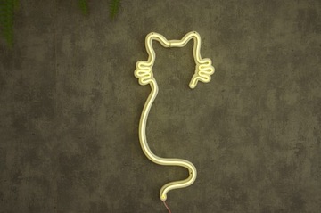 neon LED (z zasilaczem) Kot wąsaty 45x21cm *Produkt Polski*