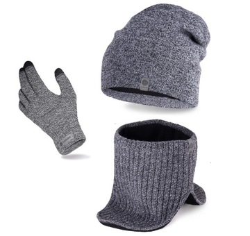 CZAPKA beanie + KOMIN+ rękawice dotyk PIEPRZ I SÓL
