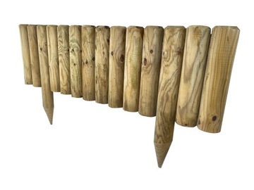 Płotek Płot trawnikowy drewniany rabatowy wampir 100x50/30cm ogrodowy 4 SZT