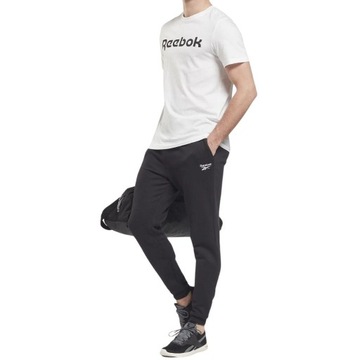 Spodnie męskie dresowe sportowe REEBOK Joggery bawełniane czarne M