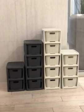 КНИЖНЫЙ ШКАФ-СТОЙКА С 5 КОРЗИНАМИ ИЗ РОТАНГА BRANQ 1728A