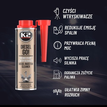 ДОПОЛНЕНИЕ K2 GO DIESEL! ОЧИЩАЕТ ДИЗЕЛЬНЫЕ ИНЖЕКТОРЫ