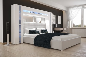 Кровать с мягкой панелью и шкафом Panama Furniture 14