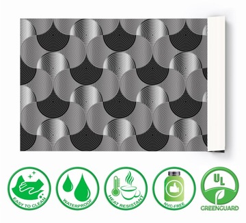 Коврик защитный 120х60 для письменного стола Black and Grey Circles