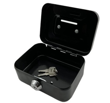 KASETKA METALOWA NA PIENIĄDZE BIŻUTERIĘ DROBIAZGI KLUCZ KLUCZE SEJF SKARBON