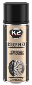 K2 Color Flex Черный глянцевый резиновый спрей 400 мл