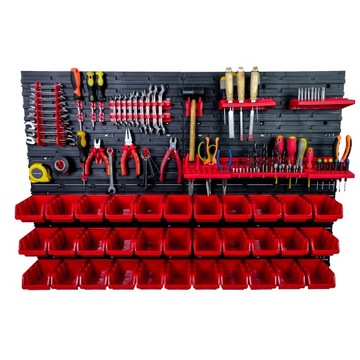 Доска для инструментов 115x78 см | 33 кюветы | стена