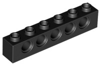 1 szt. Lego Cegła 1 x 6 czarny z dziurami 3894
