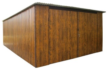 Garaże Blaszaki 4x5 Szeroki Panel ORZECH