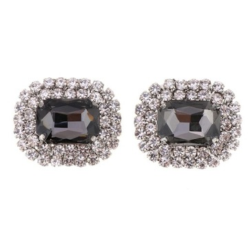 Rhinestone Shoe Clips Wedding Buckle DIY Gray