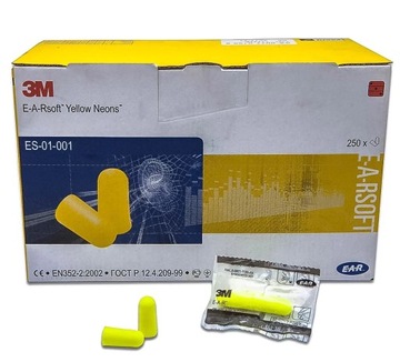 Wkładki zatyczki karton 250 par EAR SOFT ES01-001