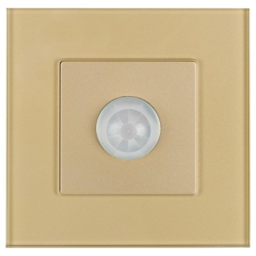 Czujnik Ruchu PIR Ścienny Szklany Złoty MIUUN