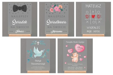 3D светодиодный ночник XL в рамке для фото на стеклянной статуе в подарок паре