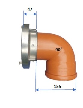 Быстроразъемный соединитель для септика 110 с коленом НОВЫЙ