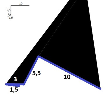 Obróbka balkonu 3 ral 9005 MAT CZARNY dł. 1,95 m