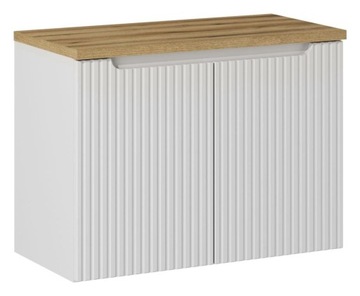 Szafka łazienkowa wisząca z blatem łazienkowym 80 cm biała ,drzwi, pochwyt