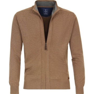 jasno-brązowy bawełniany rozpinany sweter męski Redmond M