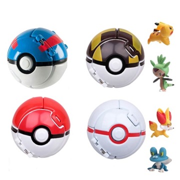 4x ELF KULA FIGURKA ZABAWKA POKEBALL POKEMONY PREZENTY DLA DZIECI