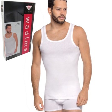 WADIMA koszulka szerokie ram 20207 bawełna biała