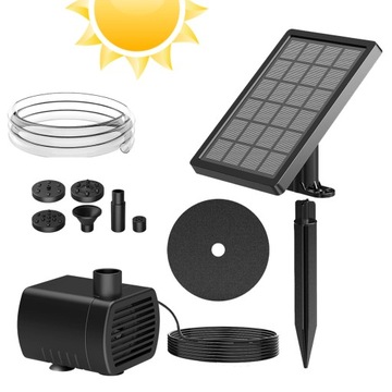 WYDAJNA FONTANNA SOLARNA OGRODOWA POMPA DO OCZKA STAWU WODNEGO + FILTR