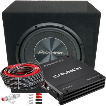 Skrzynia Basowa Pioneer 1400W + Crunch GPX + Kable