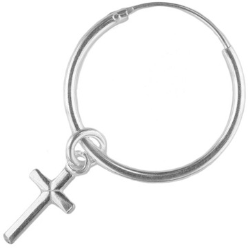 VERSIL kolczyk koło kółko 20 mm krzyżyk SREBRO 925