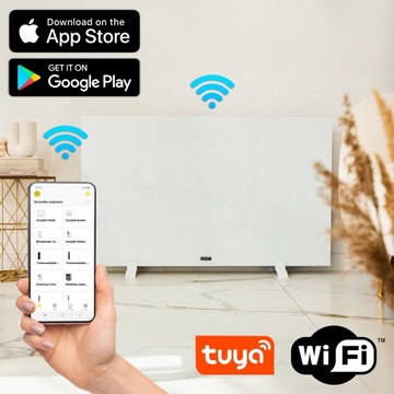 Szklany Grzejnik na podczerwień Yoer 400W Elektryczny Promiennik Łazienkowy