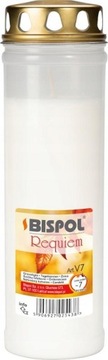 Znicz plastikowy z dekielkiem biały 168h 25cm