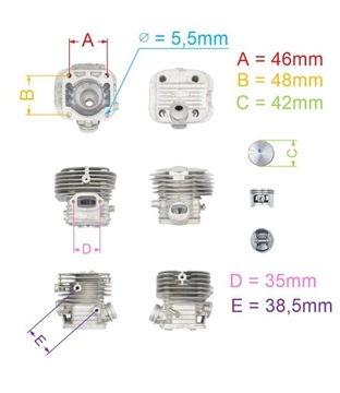 ЦИЛИНДР С ПОРШНЕМ PIL SP426 KPL STIGA 118804337/0