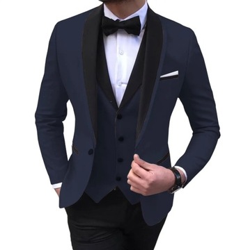 Garnitur męski Garnitur kamizelka spodnie 3 szt./ moda nowe męskie Casual f