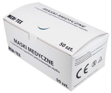 Польская медицинская маска маска Attest CE 50 ПК