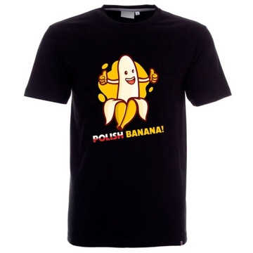 ŚMIESZNA KOSZULKA MĘSKA POLISH BANANA T-SHIRT MĘSKI BLUZKA BANANA MINONKI