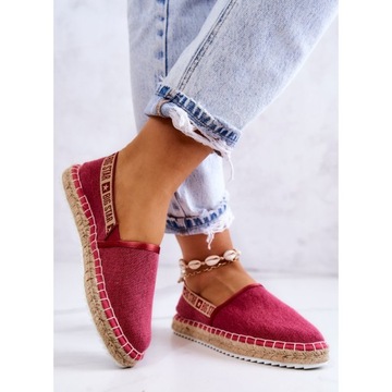 Różowe Tkanina Buty Espadryle Big Star r.36