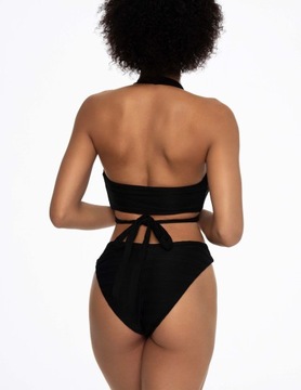 Dół bikini w prążki majtki figi w literę V czarne Aruna Esotiq S