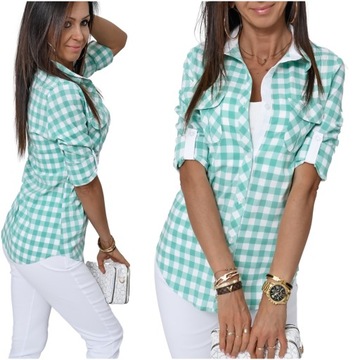 WIOSENNA CASUALOWA KOSZULA W KRATĘ VERA! WZ.2 S